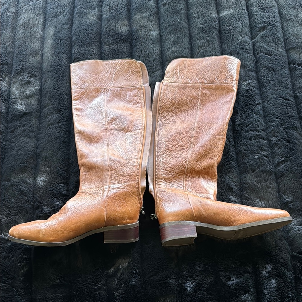 Elegant Tan Leather Knee-High Boots